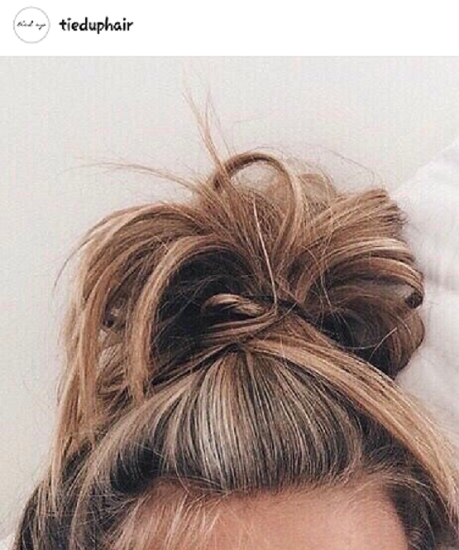 Messy bun hairstyle